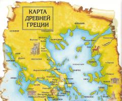 Mapa Grecji w języku rosyjskim