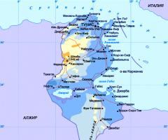 Plan des stations balnéaires de Djerba, Tunisie - localisation des hôtels